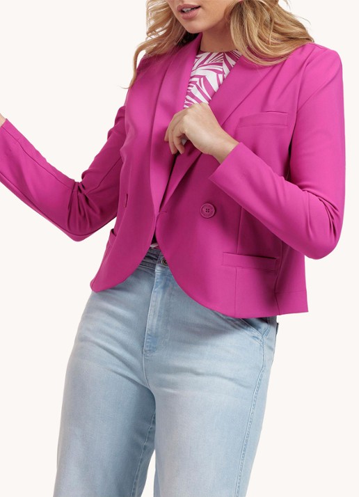 Studio Anneloes Ida cropped double breasted blazer - detail 5 fuchsia