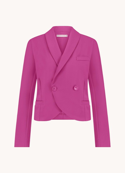 Studio Anneloes Ida cropped double breasted blazer - voorkant fuchsia