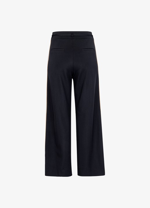 Studio Anneloes Iggy high waist wide fit broek met steekzakken - achterkant 2 zwart
