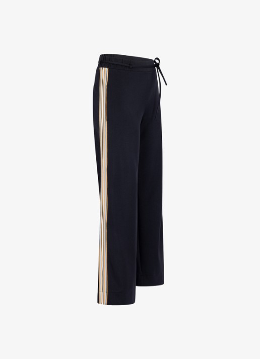 Studio Anneloes Iggy high waist wide fit broek met steekzakken - detail 3 zwart