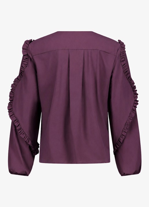 Studio Anneloes Ingrid tuniek met volant - achterkant aubergine