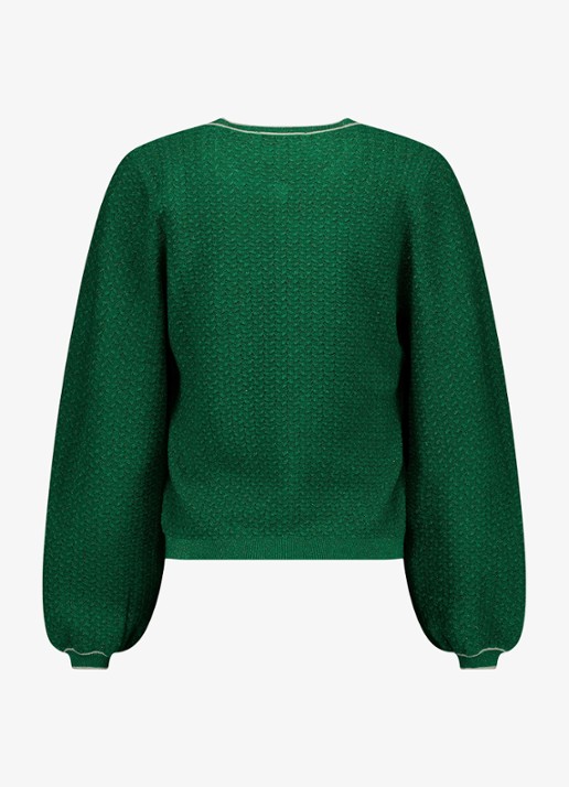 Studio Anneloes Jaxx Twinset fijngebreid vest met glitter - achterkant 3 groen