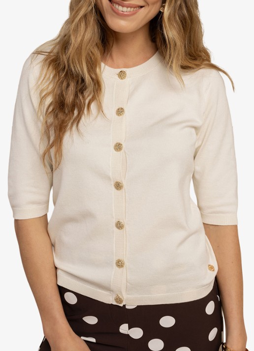 Studio Anneloes Jerry ribgebreide vest met met sierknopen