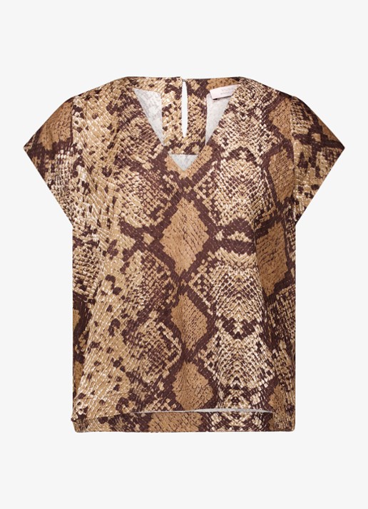 Studio Anneloes Jindra top met slangenprint - voorkant 2 bruin