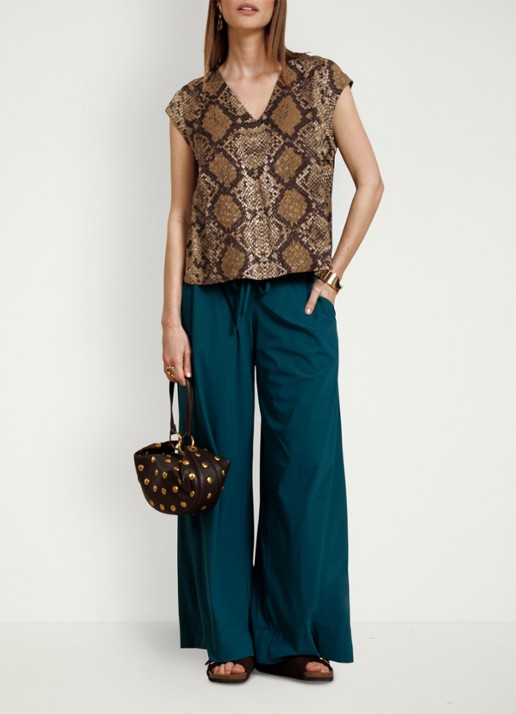 Studio Anneloes Jindra top met slangenprint - voorkant 3 bruin