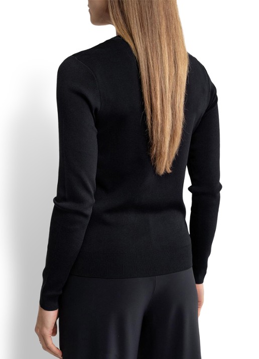 Studio Anneloes Lana fijngebreide pullover met ronde hals - achterkant 4 zwart