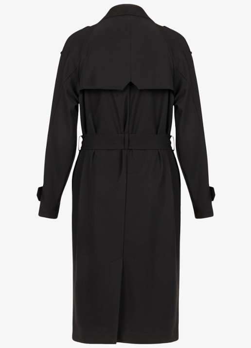 Studio Anneloes Laurine trenchcoat met strikceintuur - detail 3 zwart