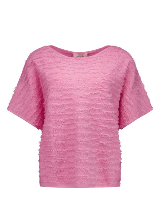 Studio Anneloes Lenti top met boothals - voorkant roze