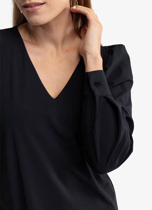 Studio Anneloes Les top met V-hals - detail 3 zwart