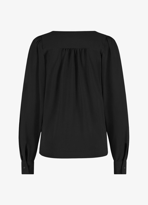 Studio Anneloes Les top met V-hals - detail 4 zwart