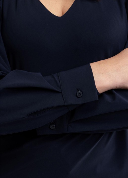 Studio Anneloes Les top met V-hals - detail 3 donkerblauw