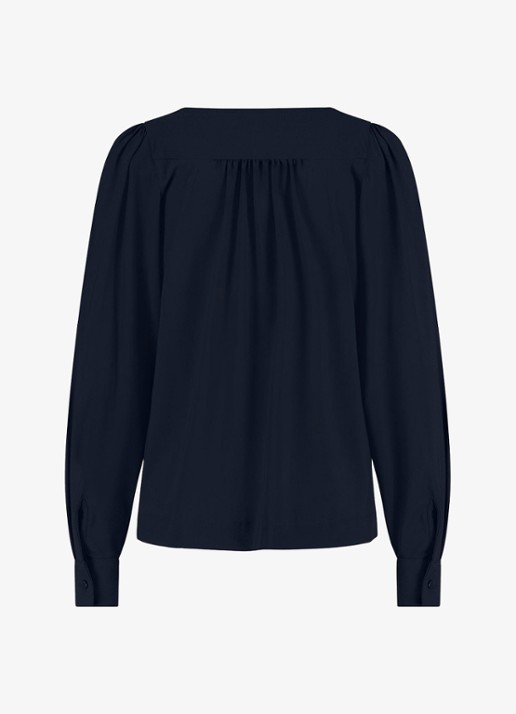 Studio Anneloes Les top met V-hals - detail 4 donkerblauw