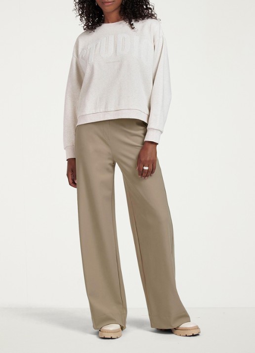 Studio Anneloes Lexie Bonded high waist staight fit pantalon