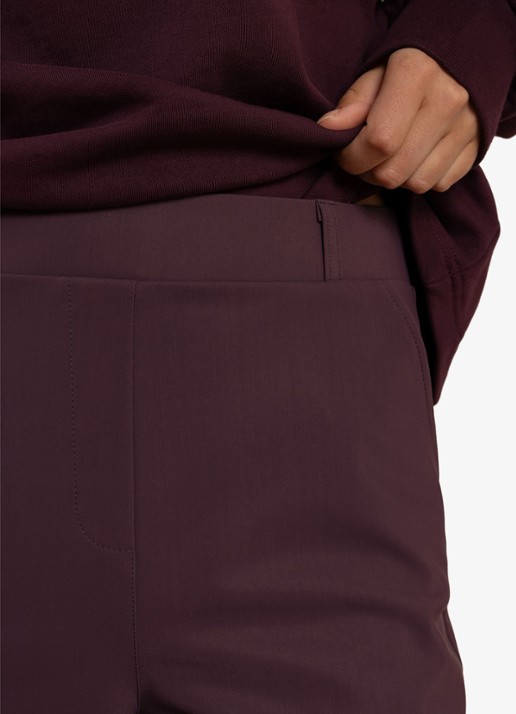 Studio Anneloes Lexie bonded trousers - detail 4 aubergine