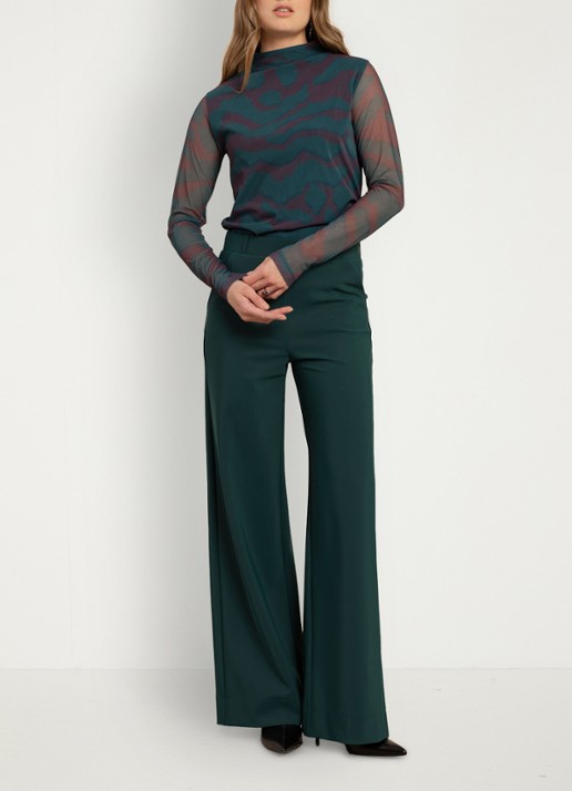 Studio Anneloes Lexie bonded trousers - detail petrol