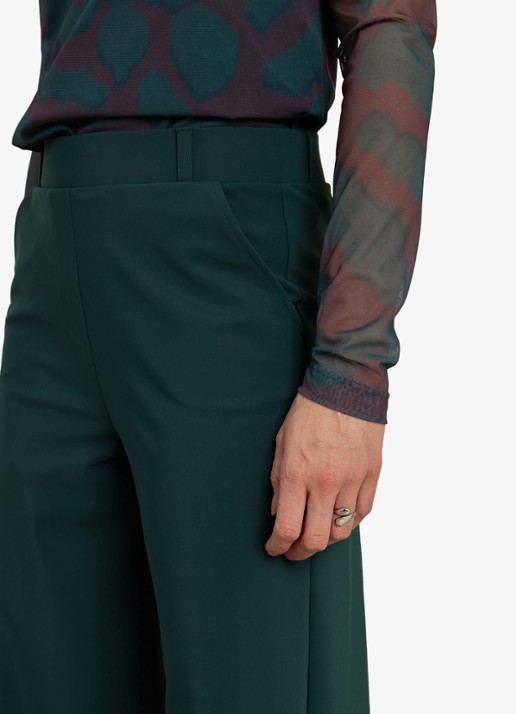 Studio Anneloes Lexie bonded trousers - detail 2 petrol