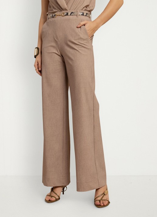 Studio Anneloes Lexie high waist loose fit pantalon met steekzakken - detail 4 lichtbruin
