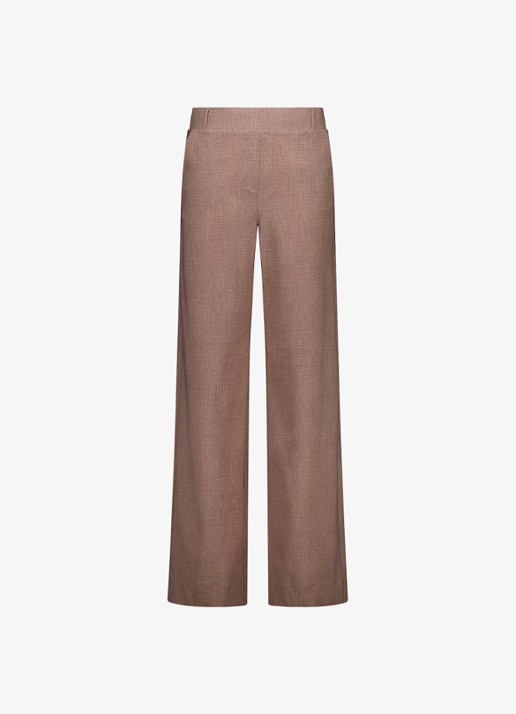 Studio Anneloes Lexie high waist loose fit pantalon met steekzakken - voorkant 2 lichtbruin
