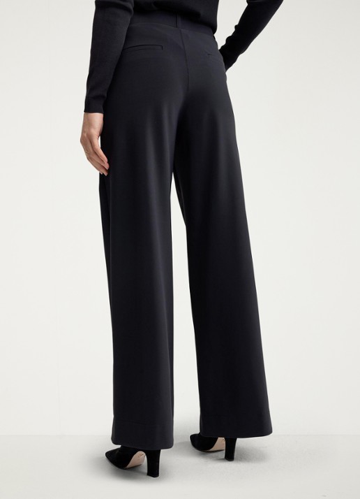 Studio Anneloes Lexie high waist wide fit broek met steekzakken - achterkant zwart