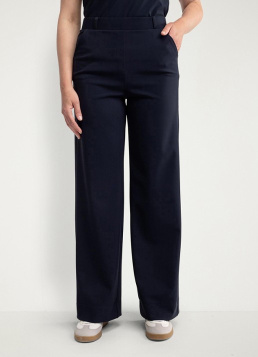 Studio Anneloes Lexie high waist wide fit broek met steekzakken