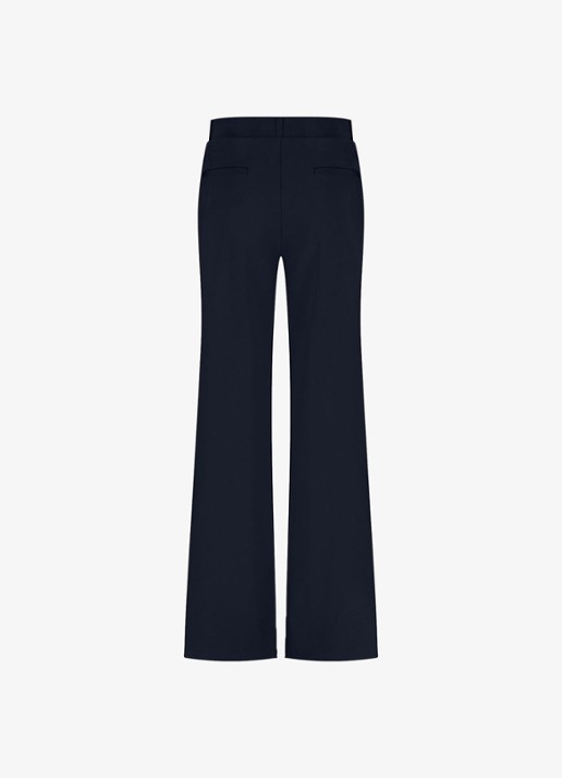 Studio Anneloes Lexie high waist wide fit broek met steekzakken - detail 5 donkerblauw