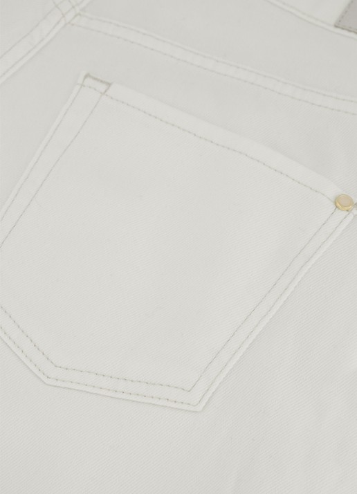 Studio Anneloes Lexie high waist wide fit jeans met gekleurde wassing - detail 2 gebroken wit