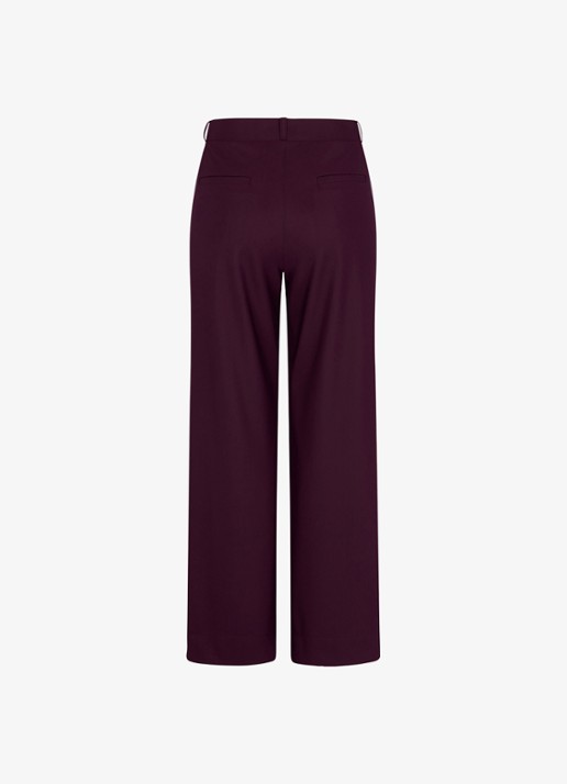 Studio Anneloes Lexie high waist wide fit pantalon met steekzakken - achterkant 3 aubergine