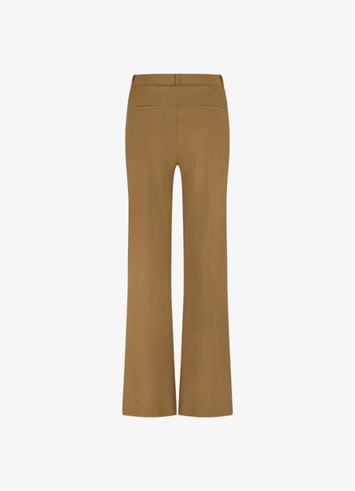 Studio Anneloes Lexie mid waist wide fit pantalon van travelstof - achterkant 3 okergeel