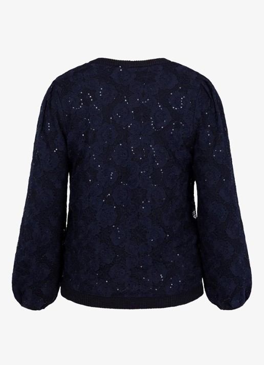 Studio Anneloes Lica pullover met pailletten - achterkant 3 blauw