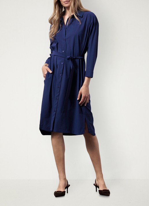 Studio Anneloes Louna midi blousejurk van travelstof
