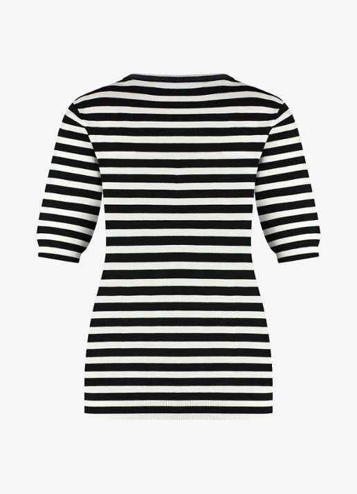 Studio Anneloes Luna fijngebreide pullover met streepprint - achterkant zwart