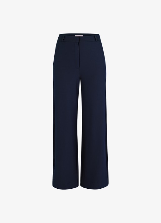 Studio Anneloes Luz high waist loose fit pantalon met steekzakken - voorkant 3 donkerblauw