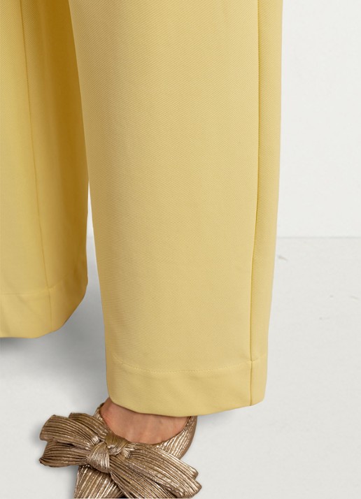 Studio Anneloes Luz high waist loose fit pantalon met steekzakken - detail 5 lichtgeel