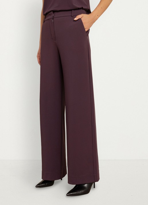 Studio Anneloes Luz twill trousers - detail 4 aubergine