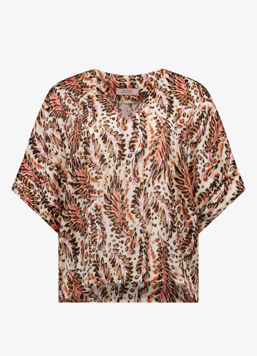 Studio Anneloes Madison top met grafische print - voorkant 3 bruin