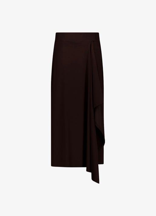Studio Anneloes Maisy midi rok met volant - voorkant 2 bruin