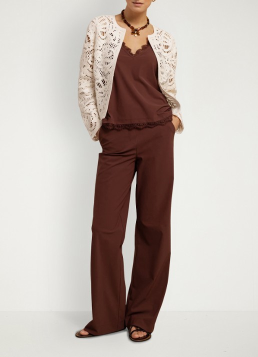 Studio Anneloes Marilon high waist loose fit pantalon met steekzakken - detail 4 bordeauxrood