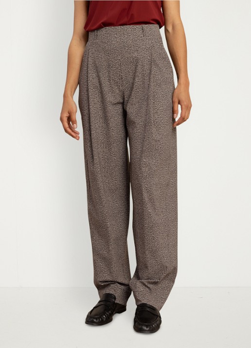 Studio Anneloes Marlonneke high waist loose fit broek met steekzakken