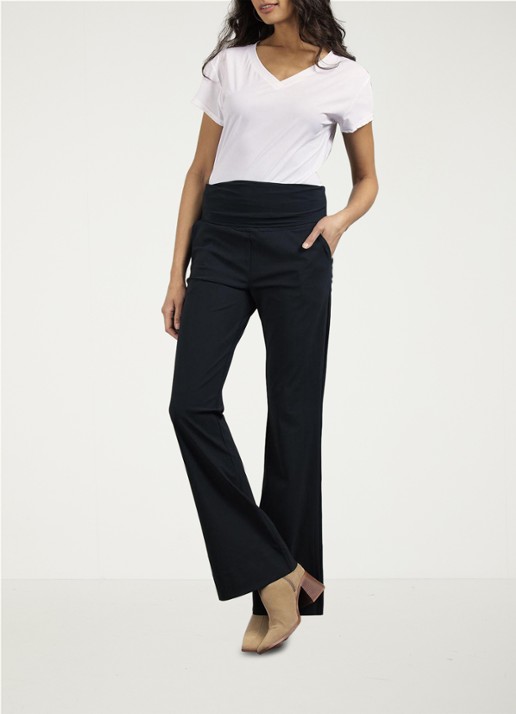 Studio Anneloes Maternity mid waist flared fit zwangerschapsbroek - voorkant 2 zwart