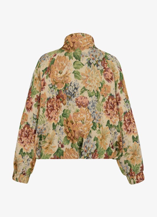 Studio Anneloes Mela bomberjack met bloemenprint - achterkant orange