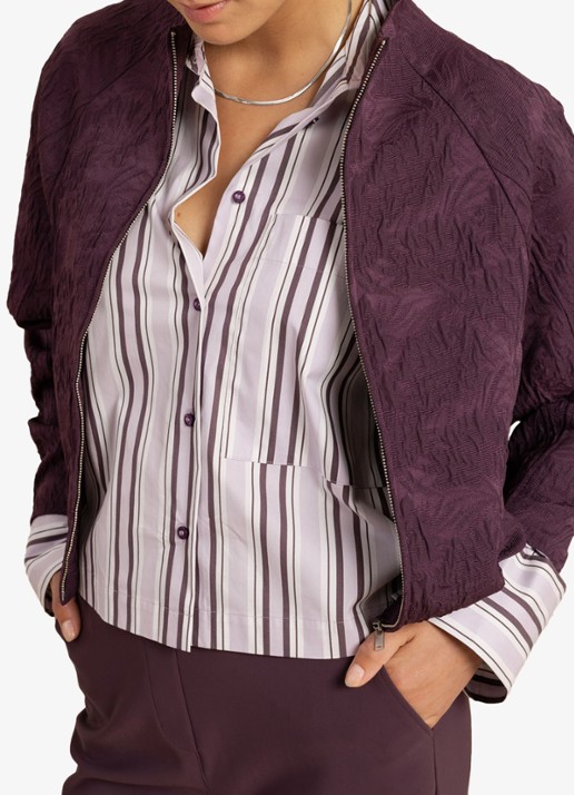Studio Anneloes Mels bomber jacket - detail 4 aubergine