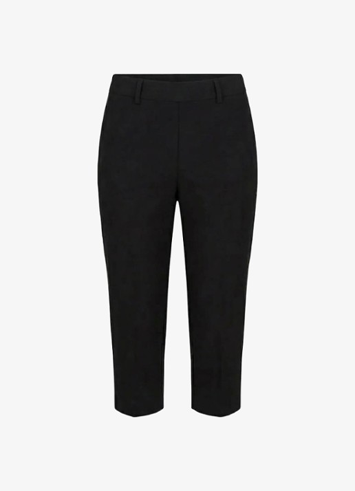 Studio Anneloes Mid waist straight fit capri broek - voorkant 3 zwart