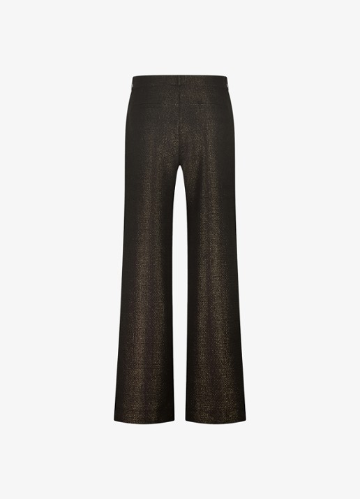 Studio Anneloes Mid waist wide fit pantalon met lurex en steekzakken - achterkant 3 zwart