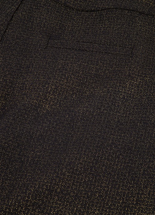 Studio Anneloes Mid waist wide fit pantalon met lurex en steekzakken - detail 6 zwart