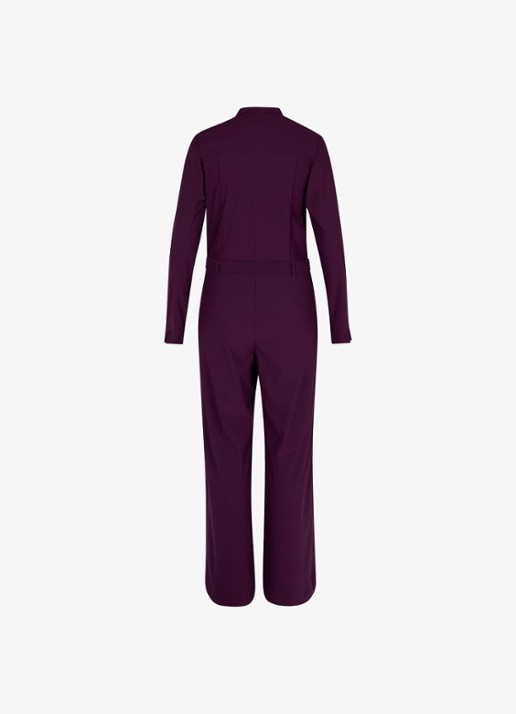 Studio Anneloes Nadia flared fit jumpsuit met strikceintuur - achterkant bruin