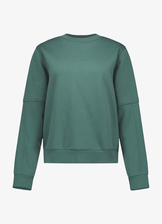 Studio Anneloes Pleuni Studio sweater met logo borduring - voorkant 4 groen
