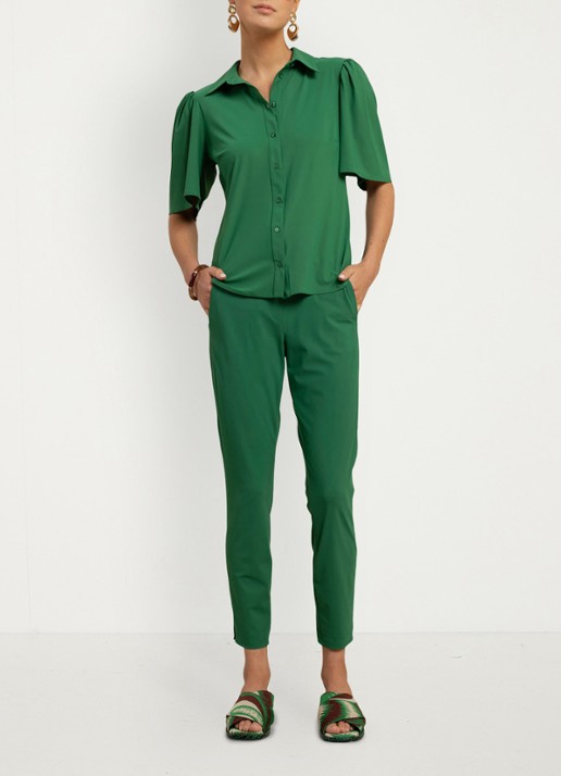 Studio Anneloes Poppy blouse met kraag - voorkant 4 groen