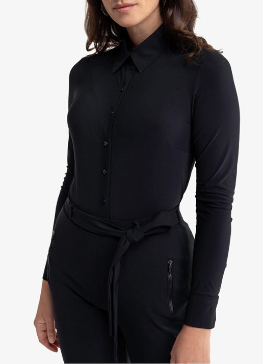 Studio Anneloes Poppy blouse met kraag - detail 3 zwart