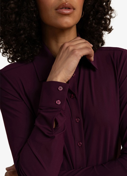 Studio Anneloes Poppy blouse - detail 2 aubergine