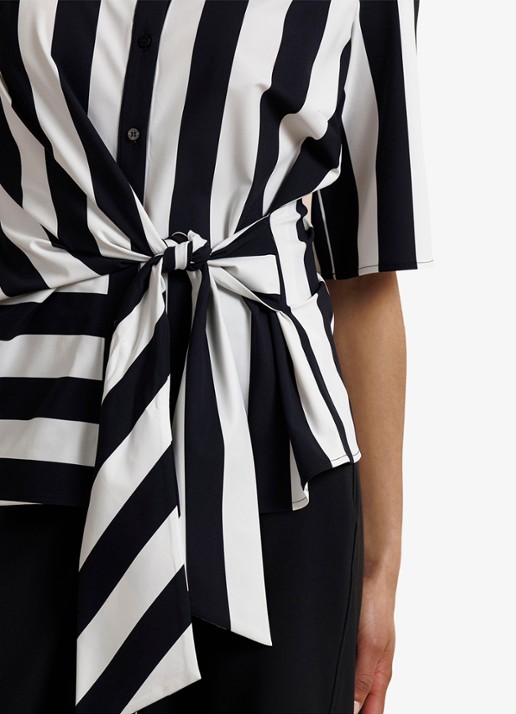 Studio Anneloes Reda stripe butterfly blouse met gestrikt detail en streepprint - detail 3 multicolor